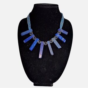 Elegant Blue Beaded Necklace